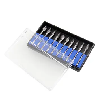 

New 10X Tungsten Steel Dentist Dental Burs Lab Burrs Tooth Drill Tool Set # #