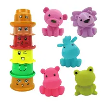 11 шт. игрушки для ванной пластиковые морские животные Красочные развивающие игрушки складные игрушки для детей набор игрушек для детей