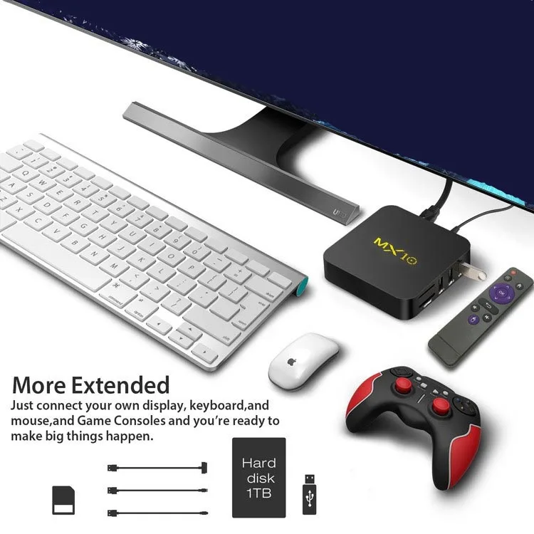 20 шт MX10 Android 9,0 RK3318 4 Гб DDR4 32 Гб eMMC K17.4 4K HDR tv BOX 802.1.1 b/g/n wifi LAN VP9 HDMI USB3.0