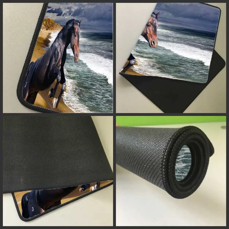 XGZ животное Diy пользовательский игровой замок мыши край лошадь морской пляжный стол коврик горный резиновый нескользящий 900x400 мм
