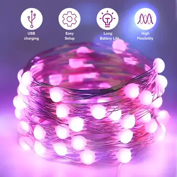 

5m 10m 20m RGB String Light USB Remote Control 12 Colors Christmas Tree LED Decor Lamp for Home Party Shopping Mall Decoration