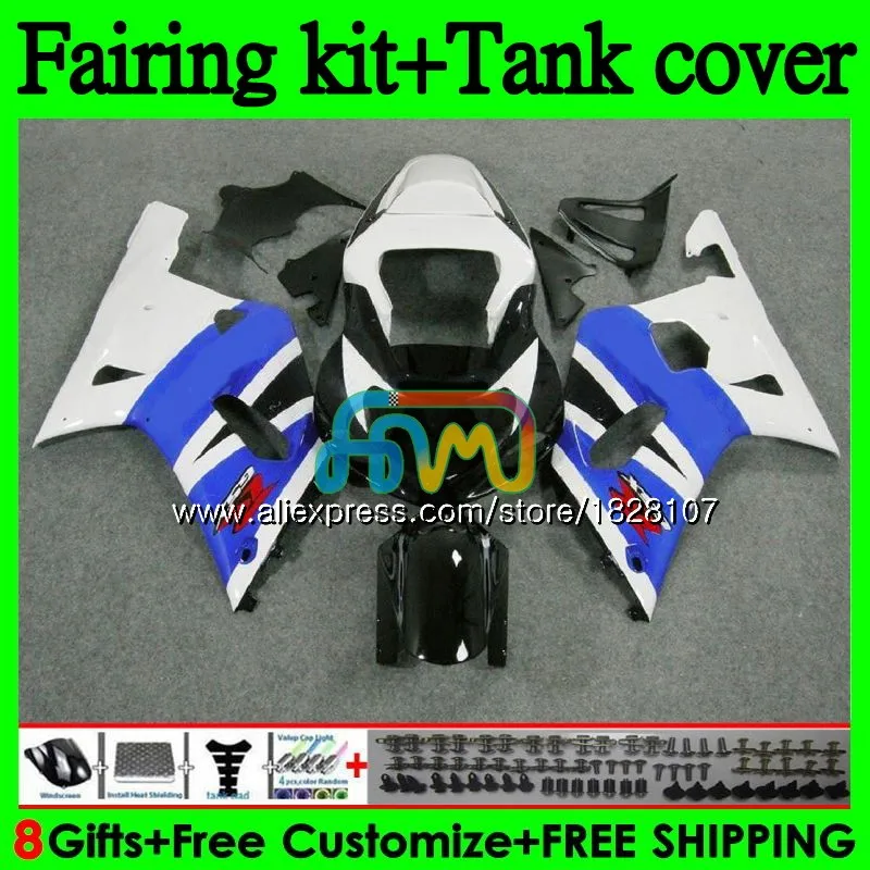 Майка K1 для SUZUKI GSXR-600 GSXR750 GSXR 600 750 CC ввиде горшка 01-03 93BS. 68 GSX-R750 GSXR600 01 02 03 2001 синий 2002 2003 обтекатель