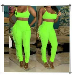 Autumn Women Zipper Up Long Sleeve Hooded Top Pencil Pants Suit Two Piece Set Casual Sporting Tracksuit Neon Green Outfits