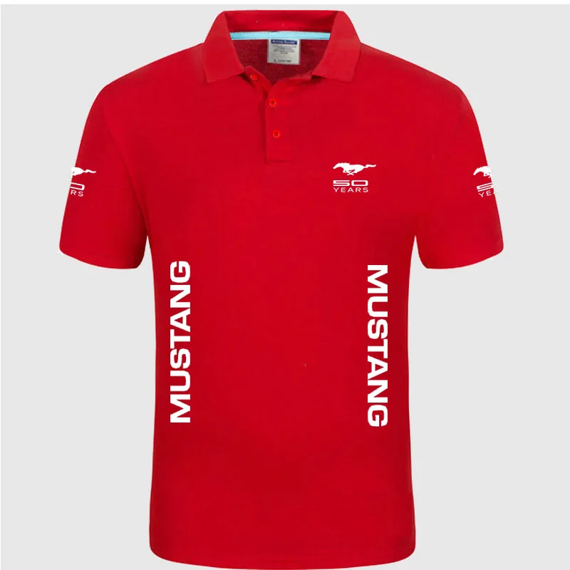 Летняя Высококачественная брендовая рубашка поло с логотипом Mustang, рубашка с коротким рукавом, модная повседневная Однотонная рубашка поло, рубашки унисекс