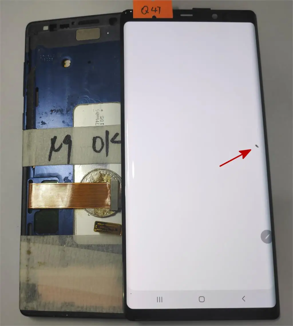 Q47 lcd для samsung Galaxy Note 9 lcd дисплей кодирующий преобразователь сенсорного экрана в сборе N960 N960F N960D N960DS lcd с черным пятном - Цвет: Q47