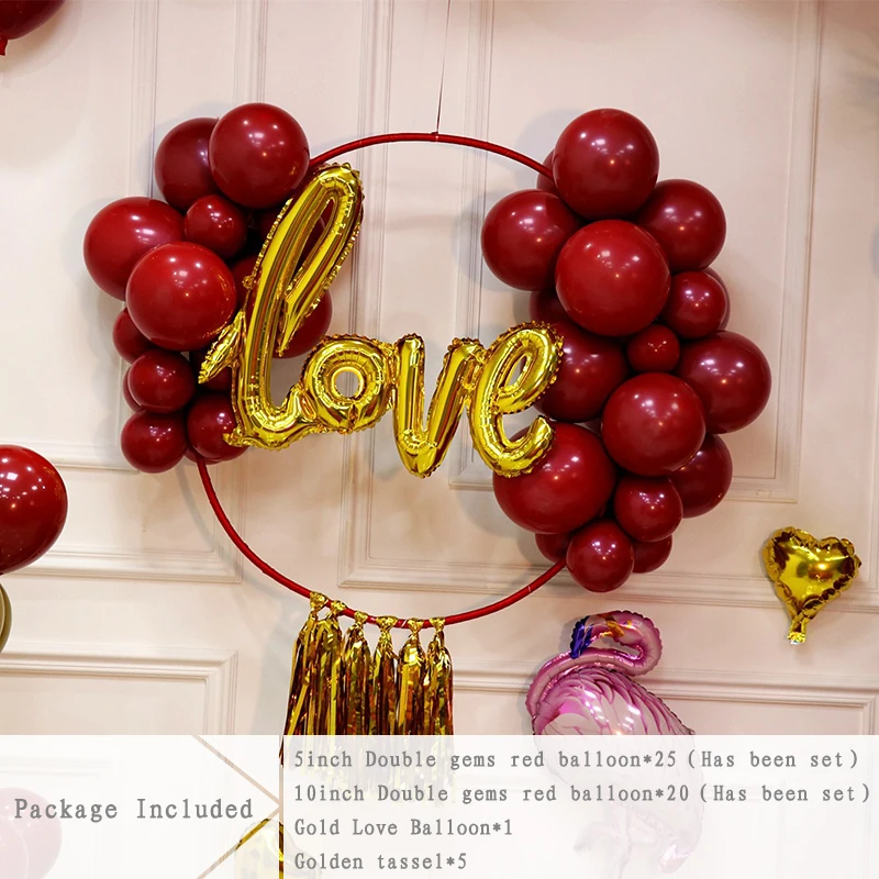 Пастельные воздушные шары любовный шарик кольцо комплект цепь венок с листьями Воздушный Шар Комплект гирлянды детский душ свадьба день рождения Декор - Цвет: Set 8