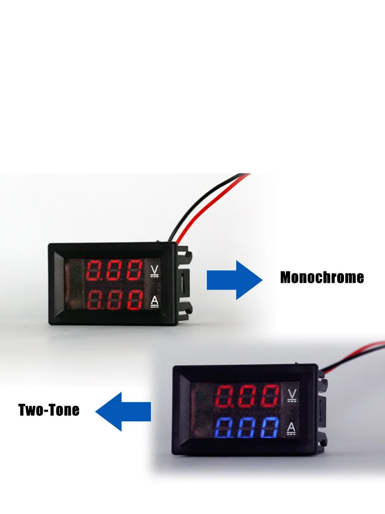 DC0-100V 10А 50А 100А Цифровой Вольтметр Амперметр 2 в 1 мультиметр 12 В/24 В Напряжение Амперметр Вольт Ампер Калибр панель двойной дисплей