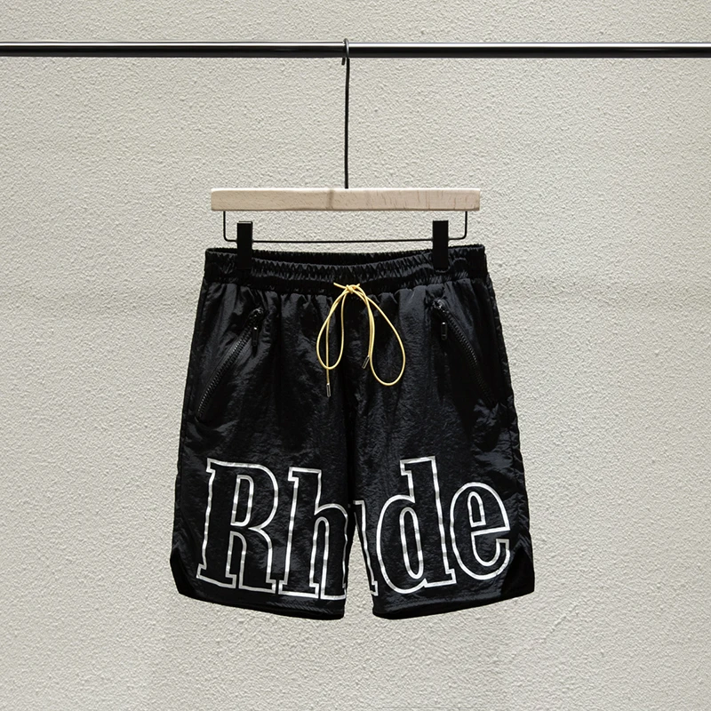 Rhude/свободные брюки с принтом; Rhude super fire; спортивные мужские шорты в стиле хип-хоп; Rhude
