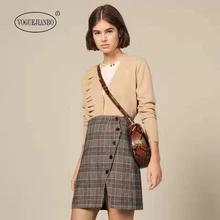 Новинка, осенняя и зимняя юбка с пуговицами, необычная британская клетчатая юбка для путешествий, сексуальные юбки, женская одежда, falda jupe одежда