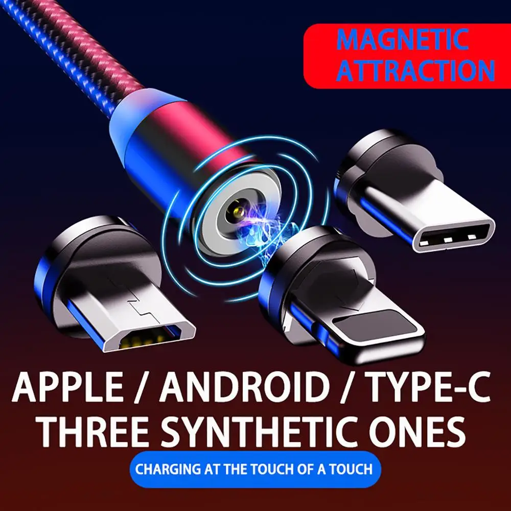 

New Technology Android iPhone TYPE-C Magnetic Data Cable Nylon Braid Durable Fast Charging Micro USB C Magnetic Charger Cable