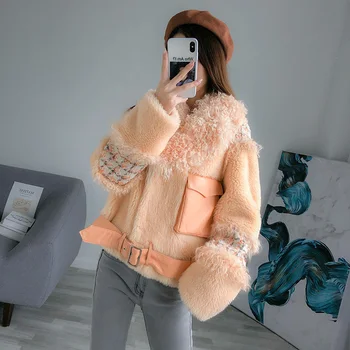 

Real Fur Coat Women Winter Coat Women Clothes 2020 New Parka Real Fur Jacket Sheep Shearing 100% Wool Jacket B9R1628 YY2332