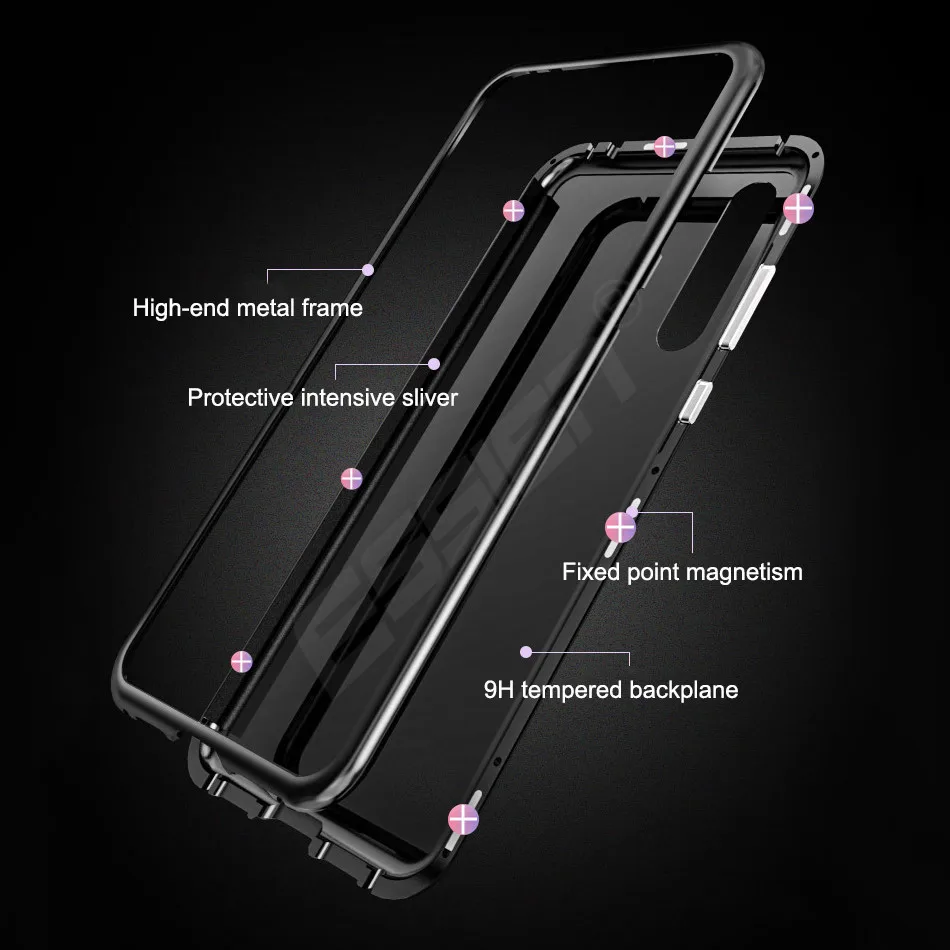 Магнитный адсорбционный металлический чехол для Honor 10 Магнитный чехол для телефона huawei P20 Lite Pro mate 20 lite pro Nova 3 3i