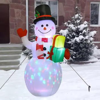 

Christmas Inflatable Snowman LED Lantern Glowing Air Pump Outdoor Snow Decoration Santa Claus Doll Set
