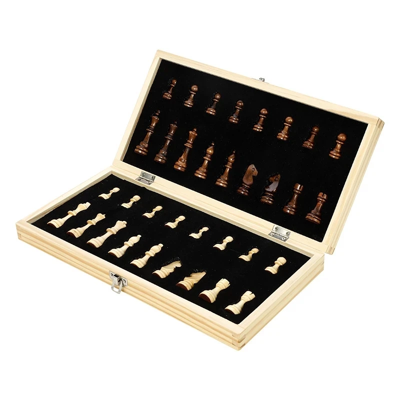 Yernea Magnetic Chess Set Wooden Wooden Checker Board Solid Wood Pieces Folding Chess Board High-end Puzzle Chess Game