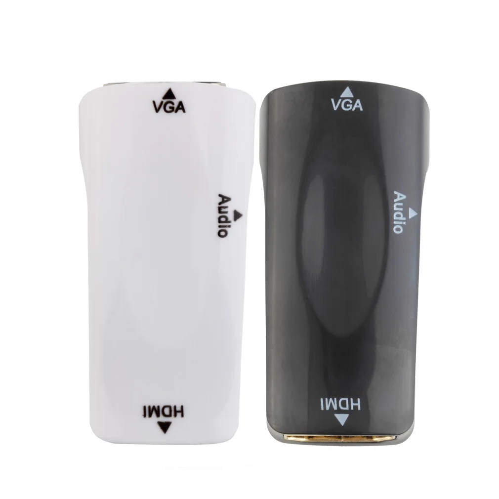 Hot! Black HDMI female to VGA Converter Adapter 1080P With Audio Cable For PC TV High Quality