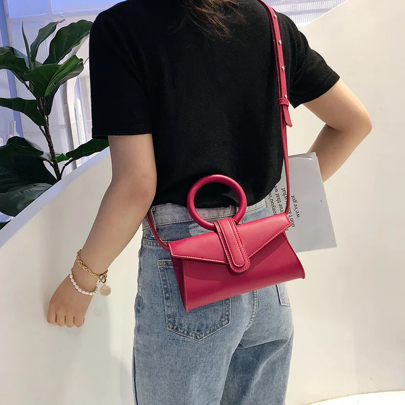Fashion New Ladies Small Bag Women's Colors Ring Desiger PU Leather Messenger Bags High Quality Shoulder 2019 Clutch Women | Багаж и