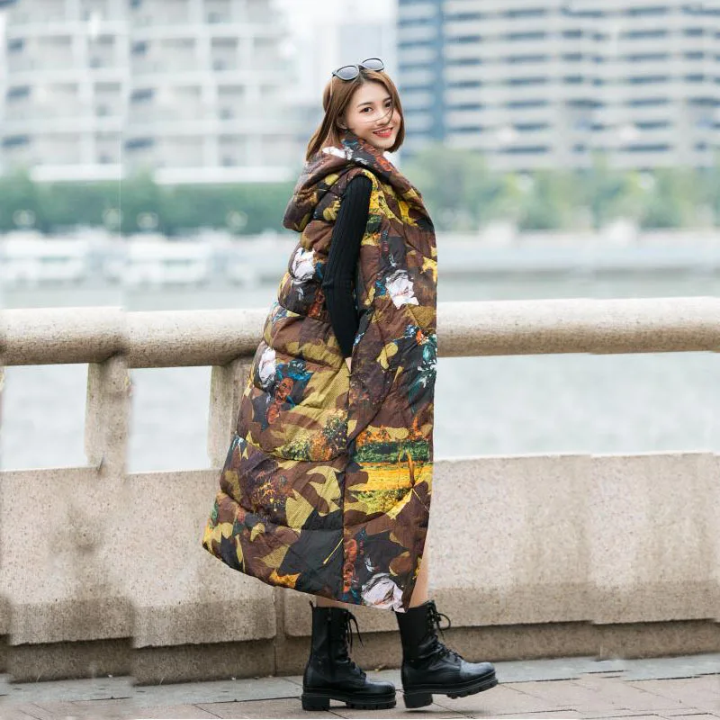 

Manufacturers Direct Selling 2018 Winter New Style Cotton Coat Retro Mid-length over-the-Knee Pure Cotton Stock Fashion Waistcoa