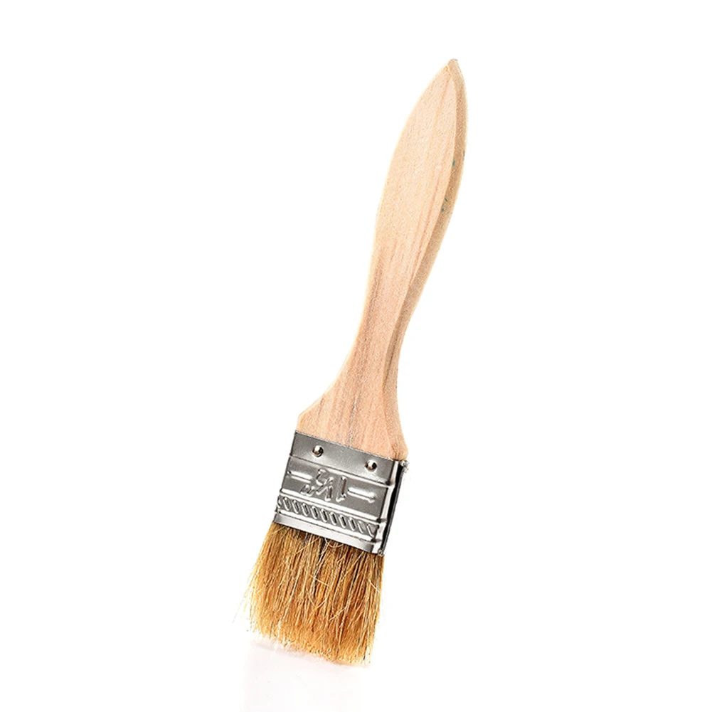 2 Pcs BBQ Wood Handle Brush Barbecue Cooking Bristle Brushes Kitchen Outdoor Gadgets Tools JS23