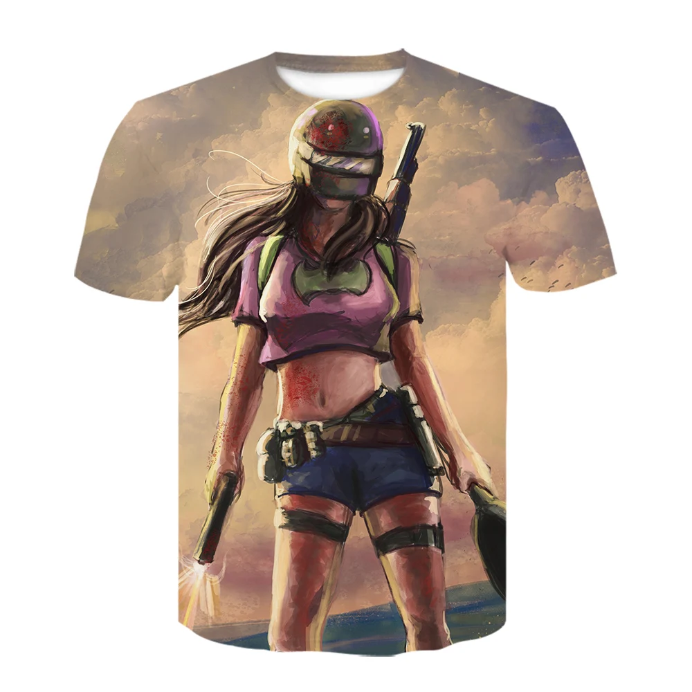2020 новые летние PUBG 3D футболка для мужчин/Дамская Мода Harajuku с коротким рукавом