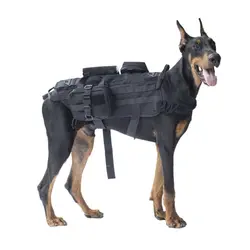 Жилет для дрессировки собак, Военная Тактическая служба, полиэстер, жгут с ручкой и карманами, тренировка собак, одежда