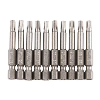 

GTBL 10 Pcs Magnetic 1/4" x 50mm Torx Point T25 Security Screwdriver Bits