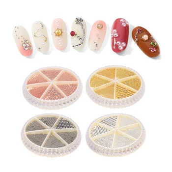 

2 Sets Creative and Mini Nail Metal Steel Beads Nail Decorations Adornment Ornament Manicure Jewelry Kit Nail Art Supplies