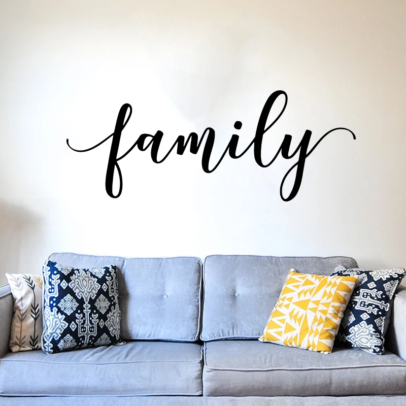 Large Family Lettering Wall Sticker Bedroom Living Room Family House Sign Quote Wall Decal Kitchen Kid Room Vinyl Decor (2)