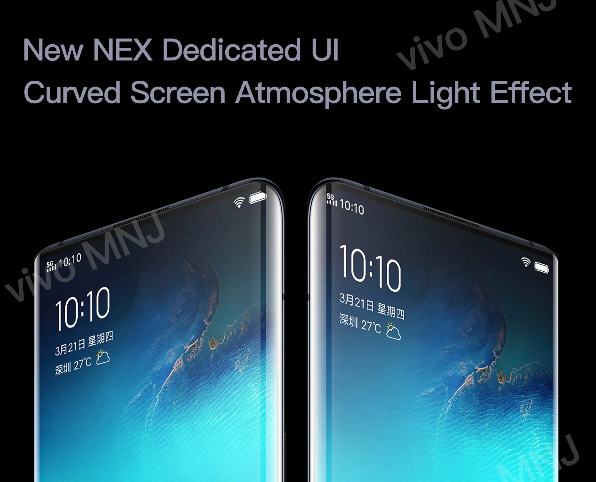 Оригинальный vivo Nex3 5G мобильный телефон 64.0MP камера мобильный телефон 4500 мАч большой аккумулятор 44 Вт Быстрая зарядка 6,89-дюймовый экран