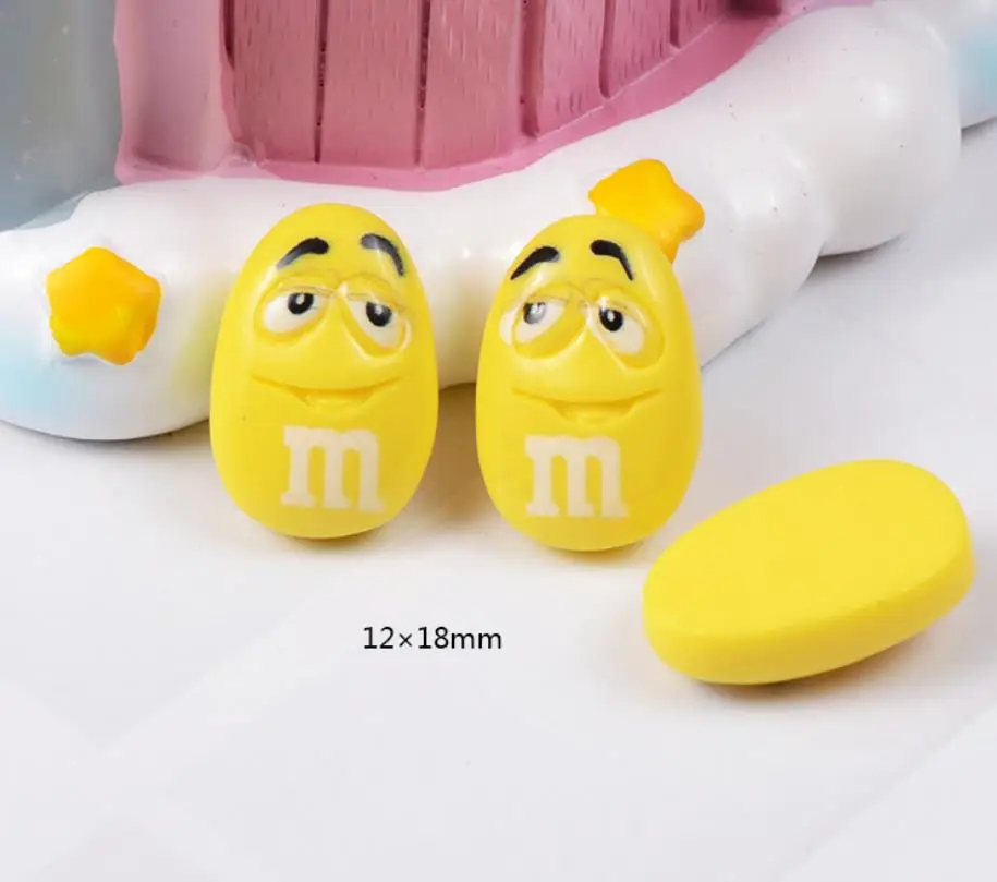 Kawaii плоские пластмассовые М Бобы милые конфеты diy Кабошоны украшения для скрапбукинга Ремесло Изысканные Серьги Подвески - Окраска металла: no hook