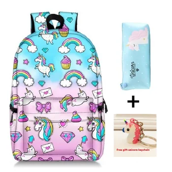 

unicorn backpack Suitable for teenage girls school bags Fashion student school bag The New mochila unicornio escolar