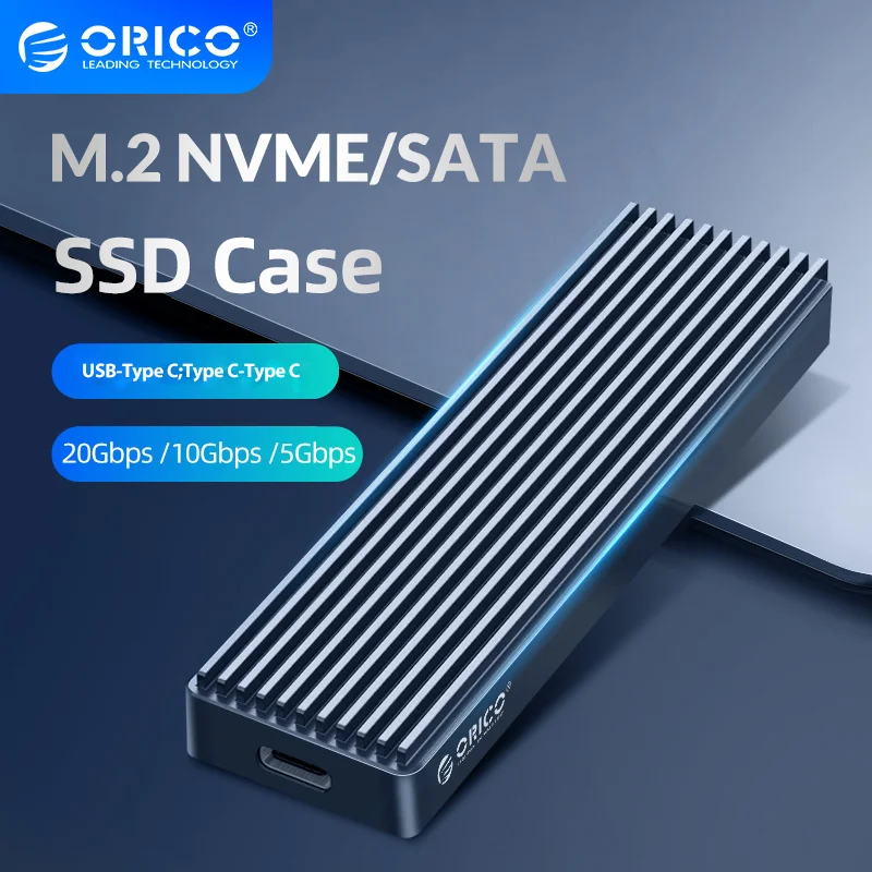 Чехол для внешнего жесткого диска ORICO M2 SSD Nvme PCIe USB C Gen2 5 Гбит/с/10 Гбит/с/20 Гбит/с M.2 SATA