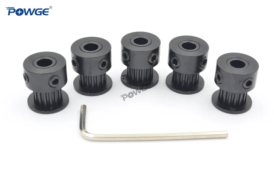 POWGE Black 16 teeth 2MGT 2GT Timing Pulley Bore 5mm small backlash for 2M GT2 Open Synchronous belt width 6mm 16Teeth 16T VORON