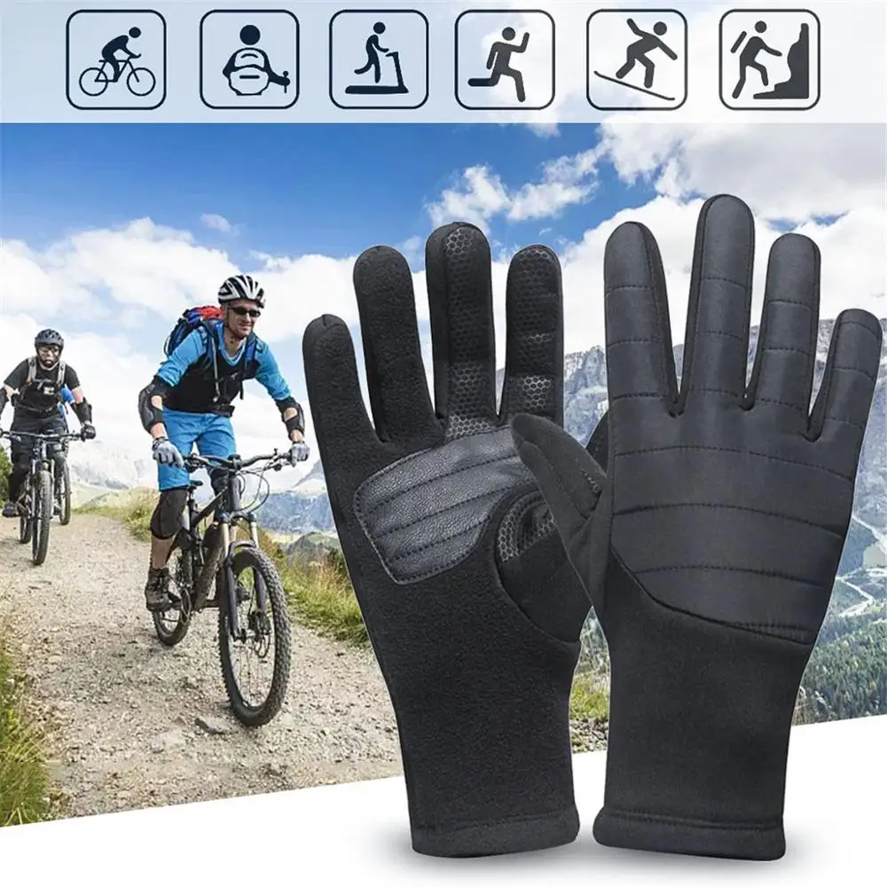 

Winter warm cold and waterproof windproof breathable touch screen fleece gloves driving cycling running ski sports gloves W