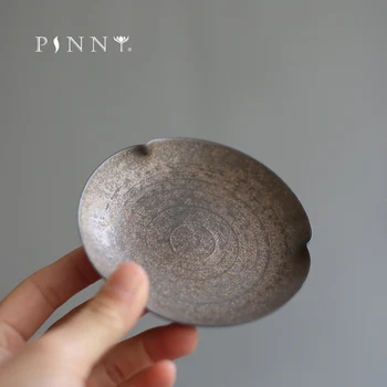 

PINNY Retro Rust Glaze Tea Cup Saucers Hand Made Hand Made Teaup Mat Porcelain Kung Fu Tea Accessories Pigmented Tea Service