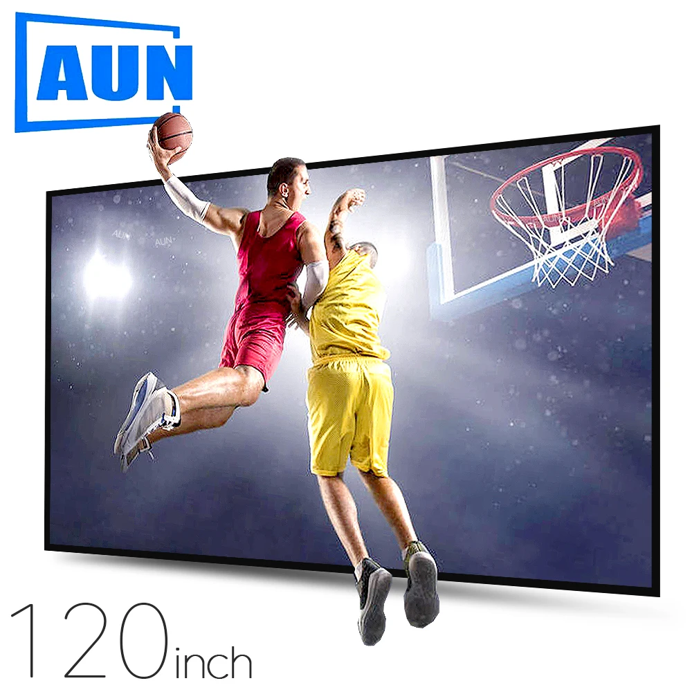 AUN анти Светильник проектор Экран 120/100/60 дюймов. 16:9 светоотражающая ткань