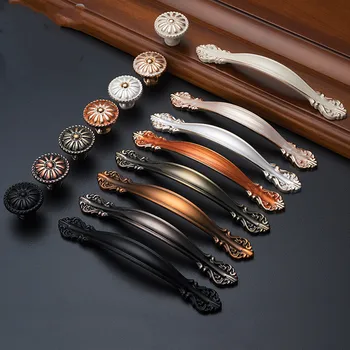 

European Zinc Alloy Cabinet Handles Wadrobe Door Pulls Drawer Knobs Kitchen Cupboard Handles Furniture Handle Hardware