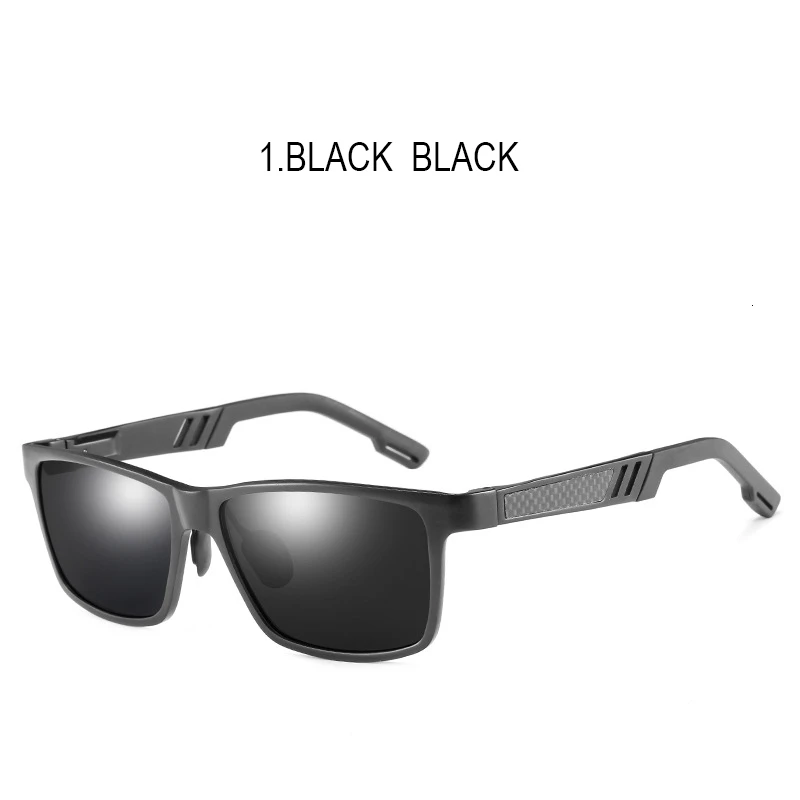 Акула парус горячий луч анти мужские Солнцезащитные очки женские солнцезащитные мужские вождения UV400 антибликовые фотохромные зеркальные поляризованные квадратные очки - Цвет линз: 1.BLACK  BLACK