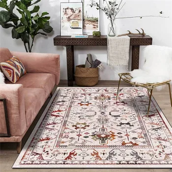 

Abstract Geometric Rug Turkey Ethnic-Style Gray Carpet Living Room Bedroom Bed Blanket Bathroom Kitchen Floor Mat