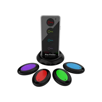 

hot 4 in 1 Electronic Wireless Key Finder Set Locator Alarm Car Keychain 40m Range Key Tracker With Dock Base LED Torch Function