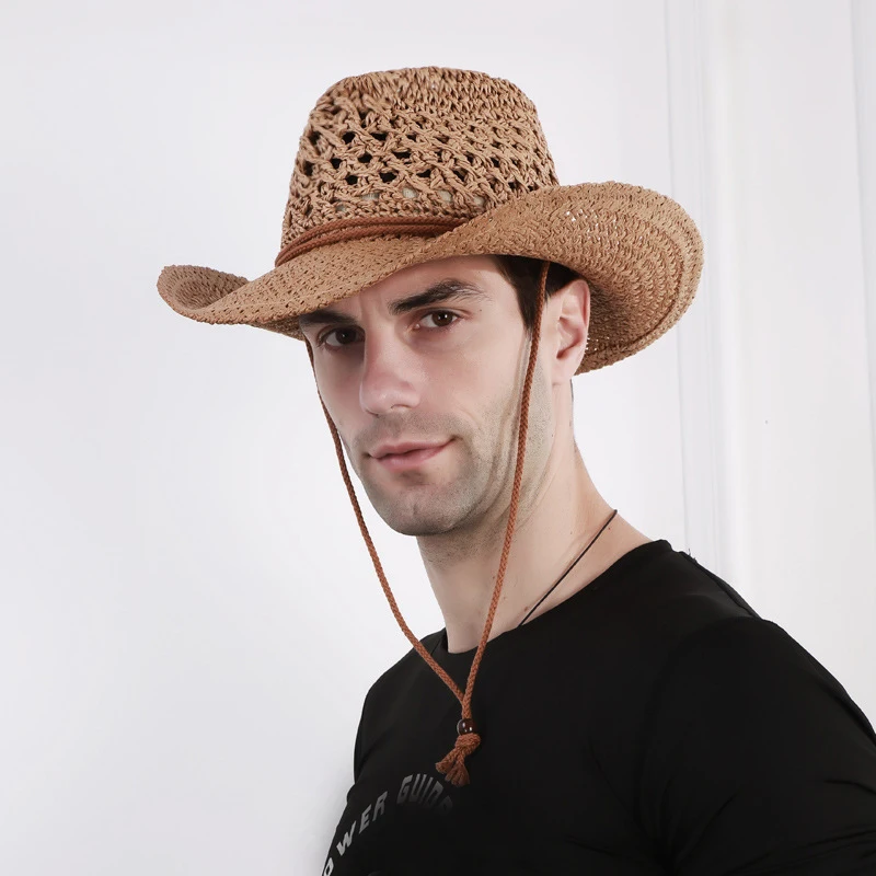 Шляпа от солнца HT2291 для мужчин и женщин Пляжная соломенная Федора с широкими