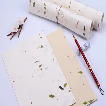 

27x17cm 10 Sheets Chinese Rice Paper Calligraphy Painting Drawing Natural Paper Flower Plant Xuan Paper For Painting Decoupage