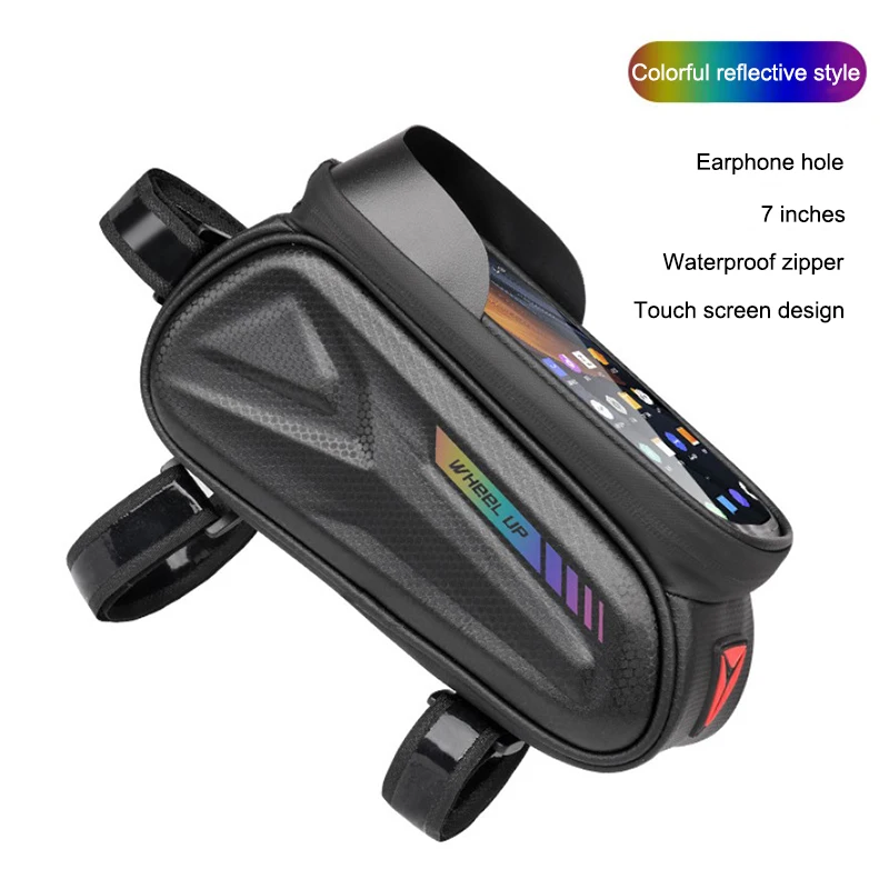 Bike Saddle Bag Waterproof Front Beam Bag Mobile Phone Touch Screen Tube Package 