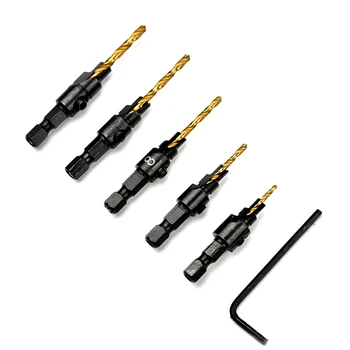 

woodwork drill bit hex shank hole opener set countersunk drill bit hole reaming hardware tool for connecting electric drill