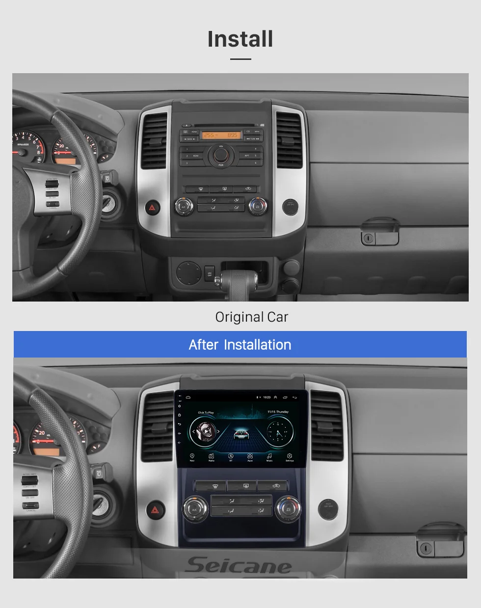 Seicane 9 дюймов Android 8,1 автомобильный Радио стерео плеер для Nissan Frontier/Xterra 2009-2012 gps навигация поддержка DVR камера заднего вида