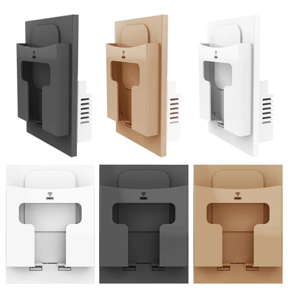 5V Wall Mounted Wireless Charger Fast Charge Ultra-thin Panel Dual Usb Ports QI Wall Socket For Wireless Charge Mobile Phone