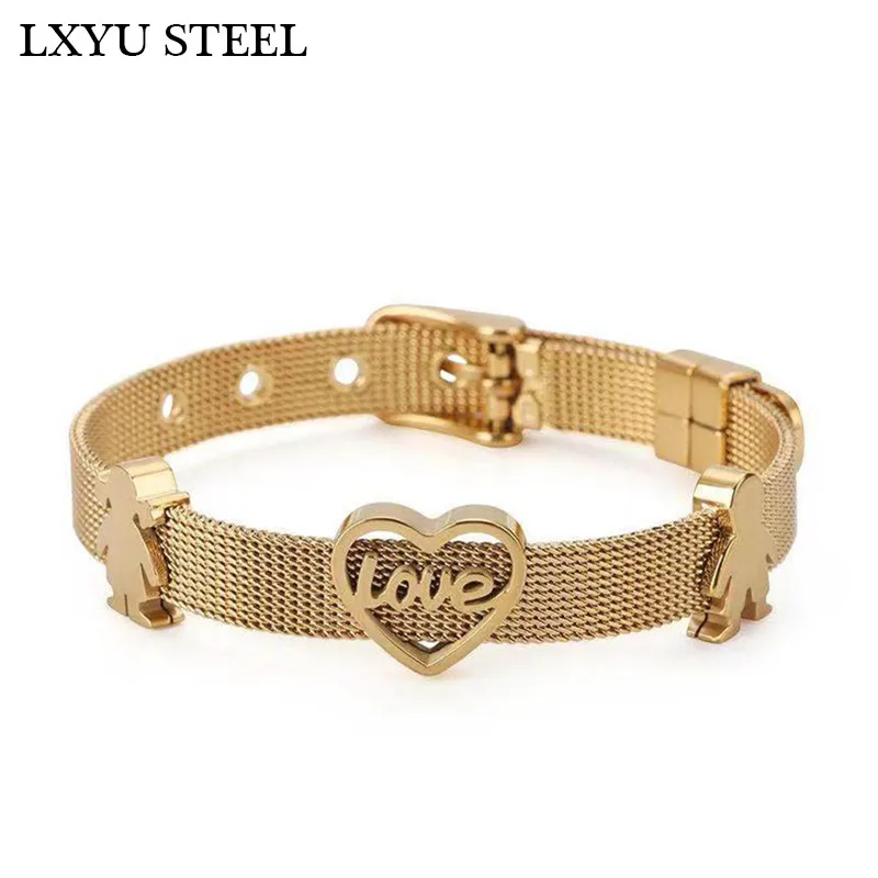 

Brand New 316L Stainless Steel Boy&Girl Bracelet Love Heart Bracelets Women Accessories