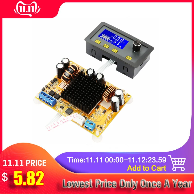 Adjustable Power Supply Module 5A Boost Module LCD Digital Automatic ...