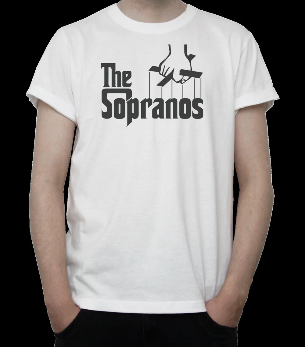 Футболка с логотипом The Sopranos Godfather Mashup Legendary Tv Series художественная белая серая