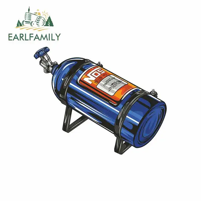 

EARLFAMILY 13cm x 10.6cm for Nos Bottle Funny Car Stickers Vinyl Sunscreen RV VAN Fine Decal JDM Accessories Logo Glue Sticker