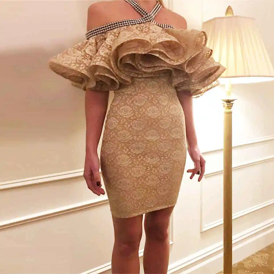 DressBird женское летнее Белое Кружевное облегающее платье сексуальное платье с бретельками и оборками без рукавов элегантные Клубные платья знаменитостей